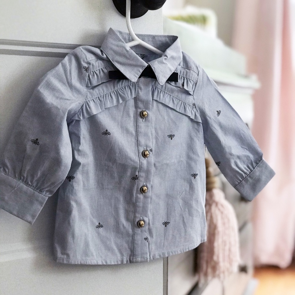 Janie and Jack Seersucker Bumblebee Top